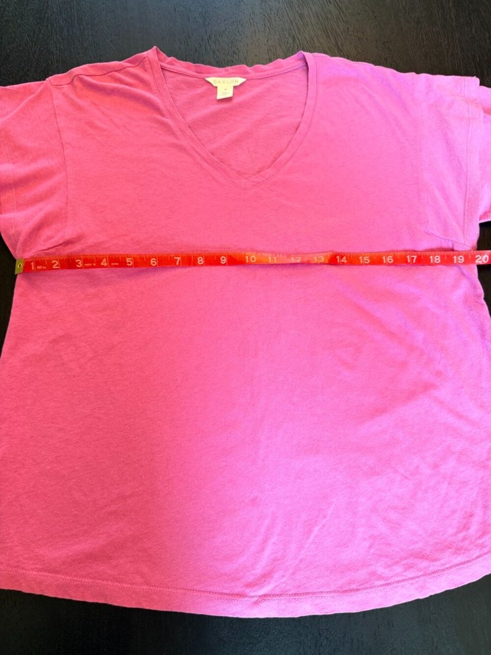 Caslon Pink V-Neck Short Sleeve Pocket Tee Shirt